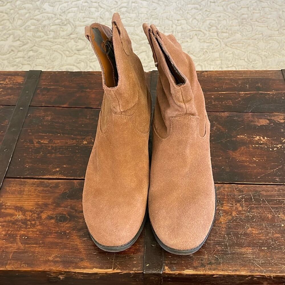 White Mountain Brown Suede Western Ankle Boots Size 11 - Picture 2 of 8